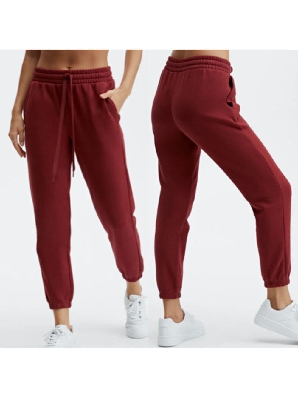 Fabletics Go To Classic Tapered Joggers Umbria Red Small